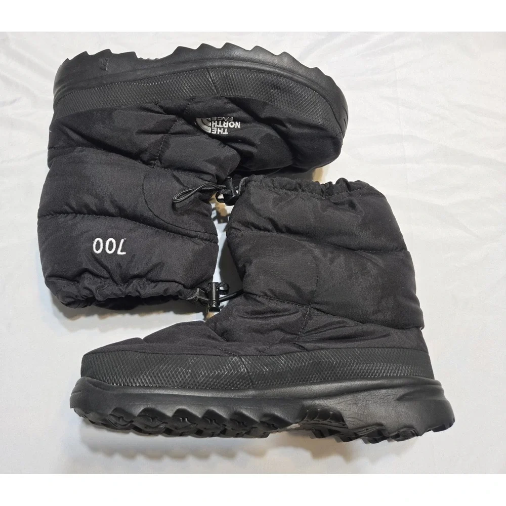 The North Face Nuptse Traction 700 Down Booties Black Womens 8 Water Resist Warm